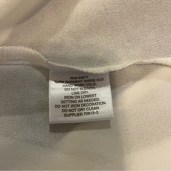 Liz Claiborne White Button Down Shirt with Beaded Accents, Size Medium - Picture 8 of 8